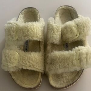 Birkenstock Yellow Fleece Slippers